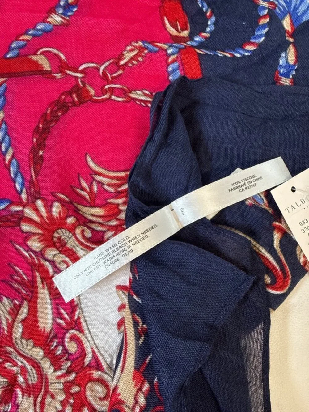 Talbots Colorful Viscose Square Scarf~34